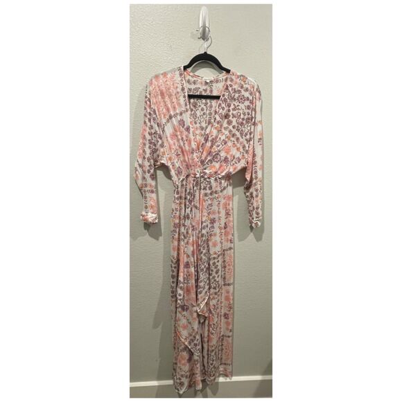 POUPETTE ST BARTH Bohemian Floral Long Shirt Ilona Asymmetrical Long Dress - Picture 2 of 7